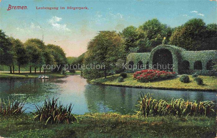 BREMEN  CITY Laubengang im Buergerpark Feldpost