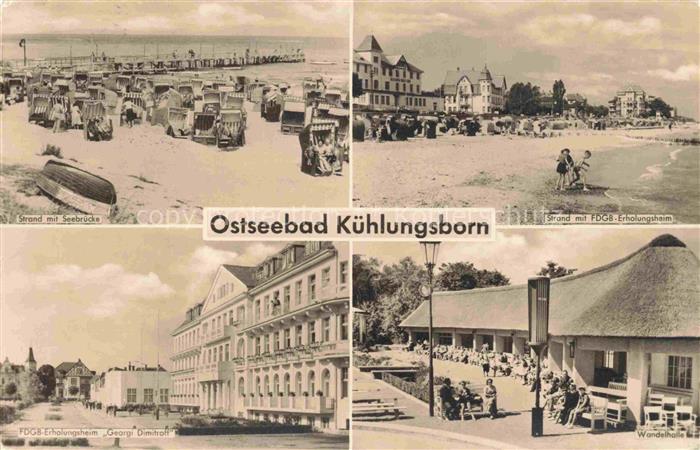 KueHLUNGSBORN Ostseebad Strand Seebruecke FDGB-Erholungsheime Wandelhalle