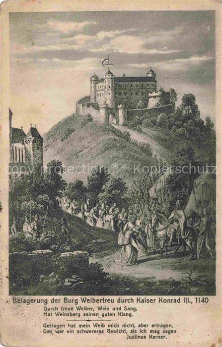Weinsberg HEILBRONN BW Belagerung der Burg Weibertreu durch Kaiser Konrad III 11