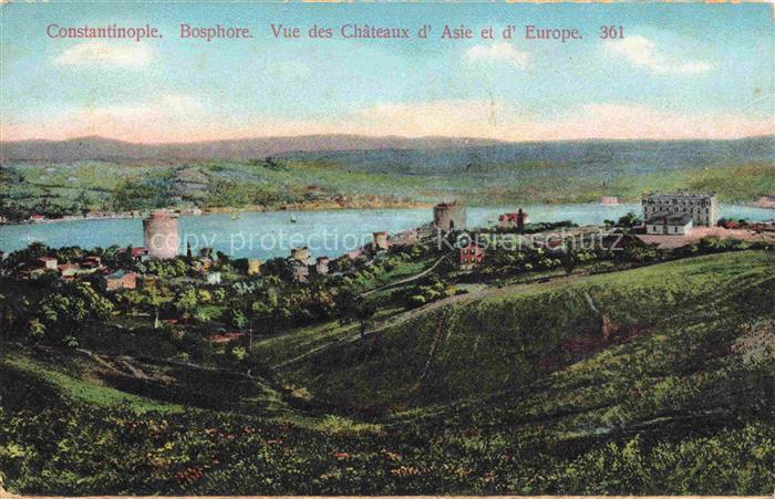 Constantinople Constantinopel ISTANBUL TK Bosphore Vue des Châteaux d'Asie et d'
