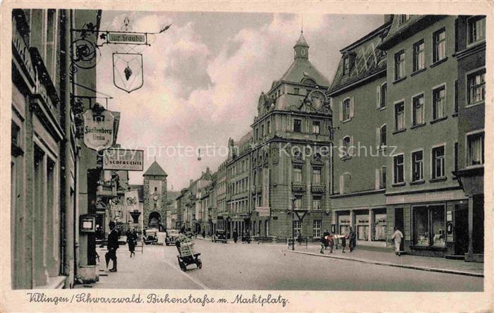 VILLINGEN -SCHWENNINGEN BW Birkenstrasse mit Marktplatz