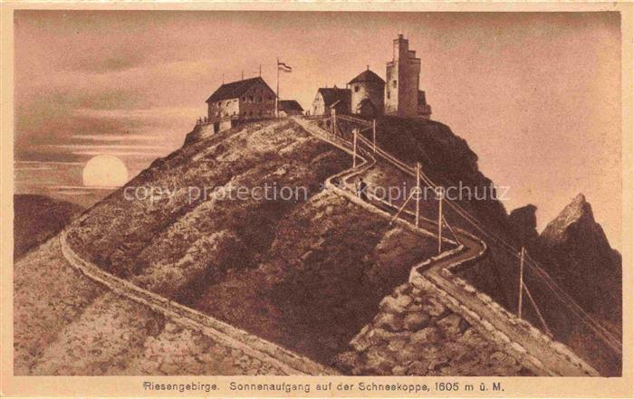 Schneekoppe Snezka CZ Sonnenaufgang auf der Schneekoppe