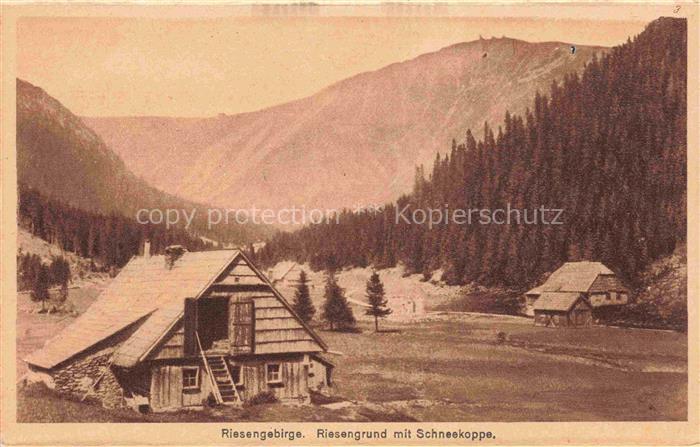 Riesengrund Riesengebirge CZ Panorama Blick gegen Schneekoppe