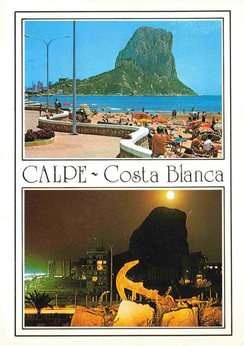 Calpe Calp Alicante ES Penón de Ifach Playa vista de noche