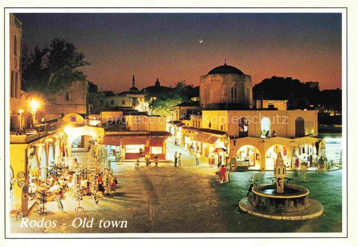 Rodos Rhodes Rhodos Greece Old town the evening