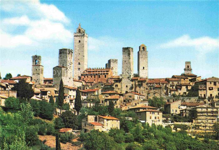 San Gimignano Toscana IT Panorama el torri Tuerme der Stadt