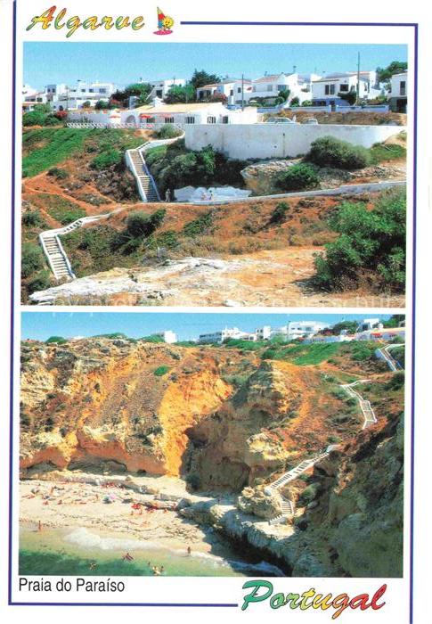 Praia do Paraiso Carvoeiro Algarve PT Panorama Kueste Strand