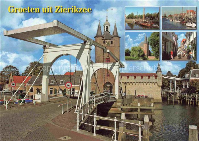 Zierikzee Zierickzee Zeeland NL Zugbruecke Hafen Fussgaengerzone