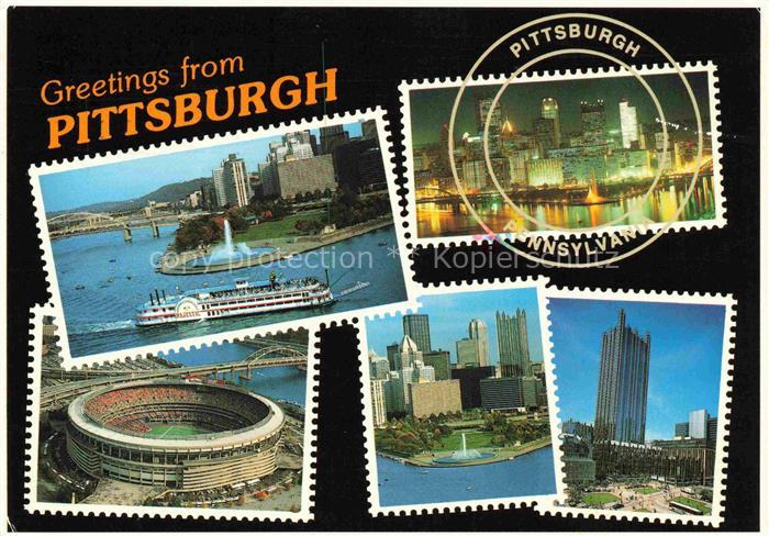 Pittsburgh Pennsylvania USA River Boat Stadium Point State Park Fountain Golden