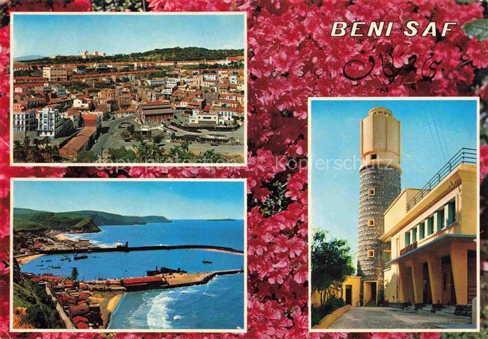 Beni-Saf Algerie Blick ueber die Stadt Kuestenpanorama Fischerhafen Luftaufnahme