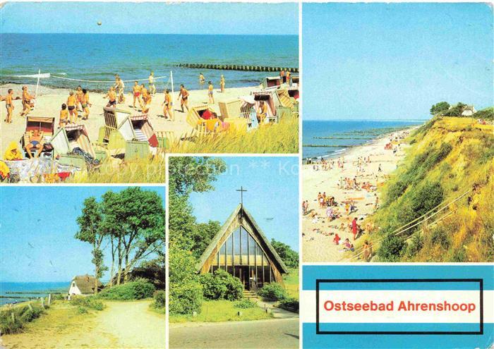 Ahrenshoop Ostseebad Beach-Volleyball Strand Steilkueste Kirche
