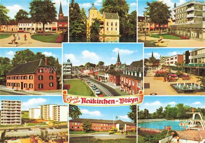 Vluyn Teilansichten Schloss Platz Wohnsiedlung Freibad