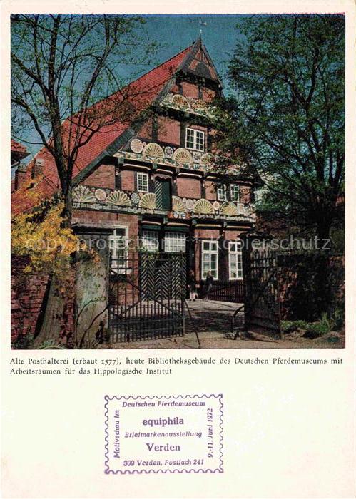 Verden Aller Alte Posthalterei heute Bibliotheksgebaeude des Deutschen Pferdemus