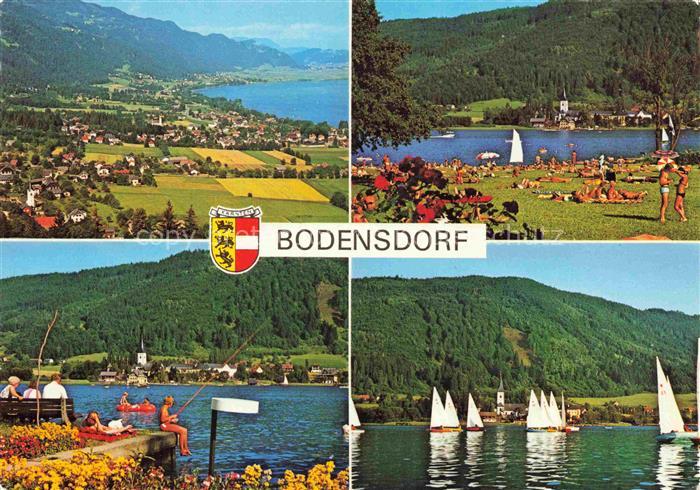 Bodensdorf Ossiacher See AT Seebad Nordufer Ossiachersee Panorama Blick gegen Os