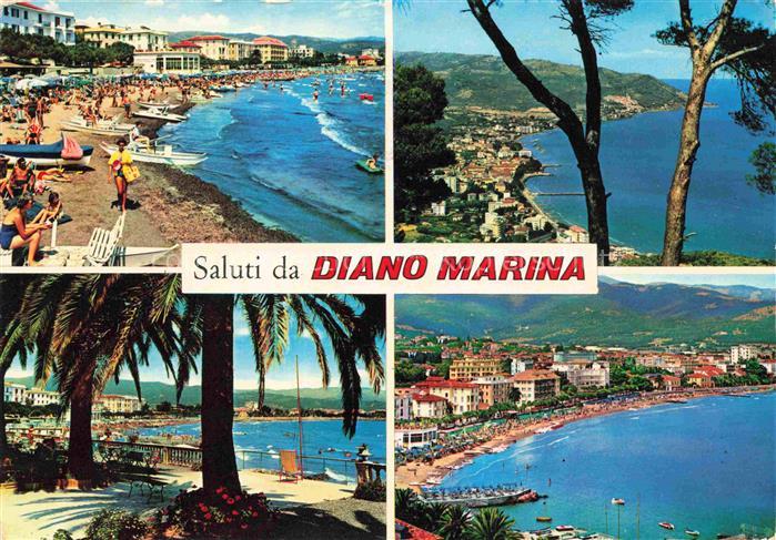 Diano Marina Liguria IT Kuestenpanorama Strand Promenade