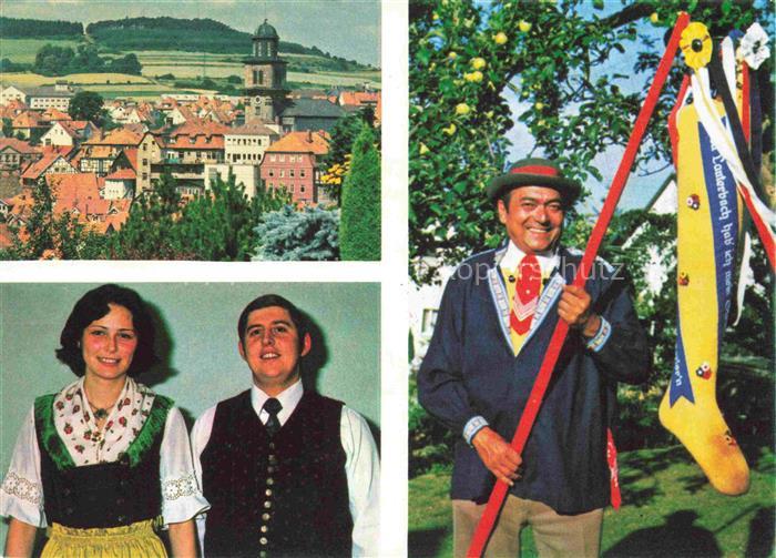 Lauterbach Hessen Ortsansicht mit Kirche Trachten Diestelfinken und Lauterbacher