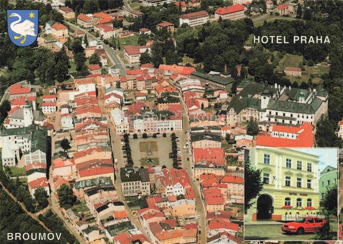 Broumov Braunau Boehmen CZ Luftaufnahme Stadtzentrum Hotel Praha