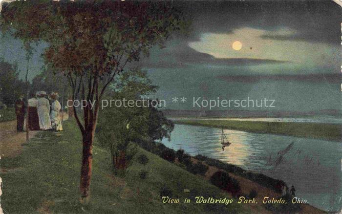 Toledo Ohio USA View in Walbridge Park Painting Kuenstlerkarte