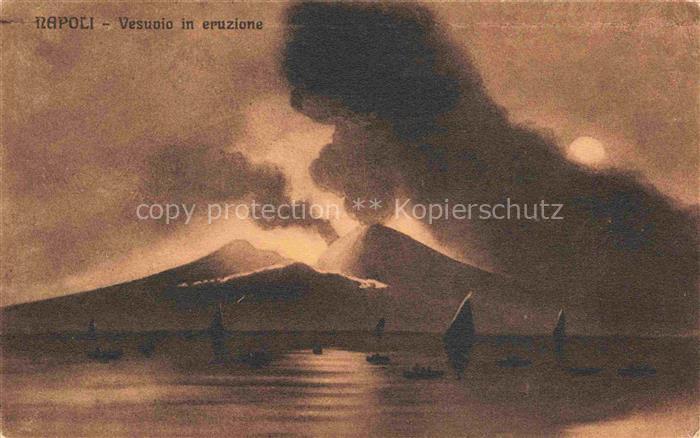 NAPOLI Neapel Naples IT Vesuvio in eruzione Kuenstlerkarte
