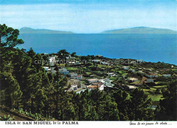 San Miguel de La Palma Vista parcial de Fuencaliente con las Islas Tenerife y Go