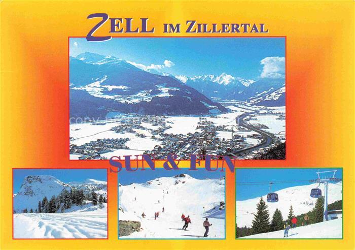 Zell am Ziller Tirol AT Winterpanorama Skigebiet Skipiste Bergbahn