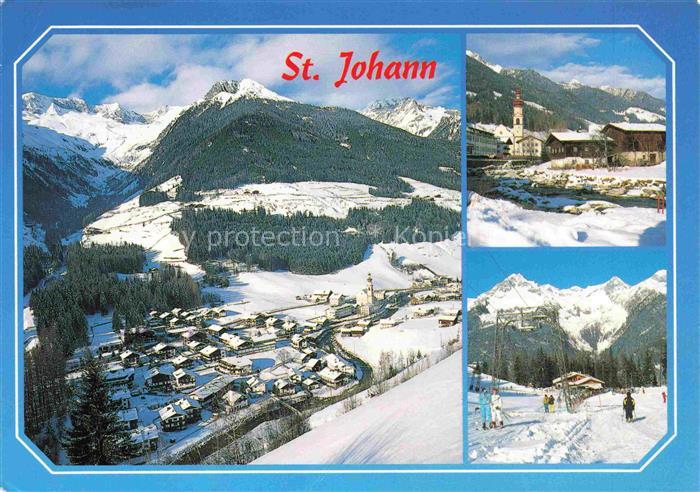 St Johann Ahrntal Suedtirol IT Winterpanorama Wintersportplatz Alpen Skipiste