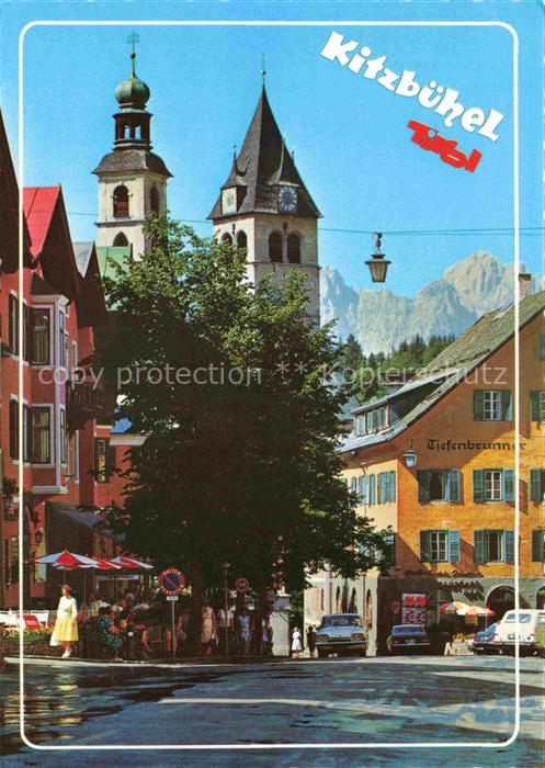 Kitzbuehel Tirol AT Vorderstadt gegen Wilden Kaiser Kaiserg