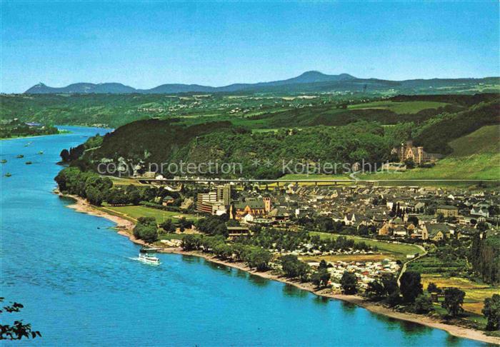 Bad Hoenningen Panorama mit Schloss Arensfels und Siebengebirge