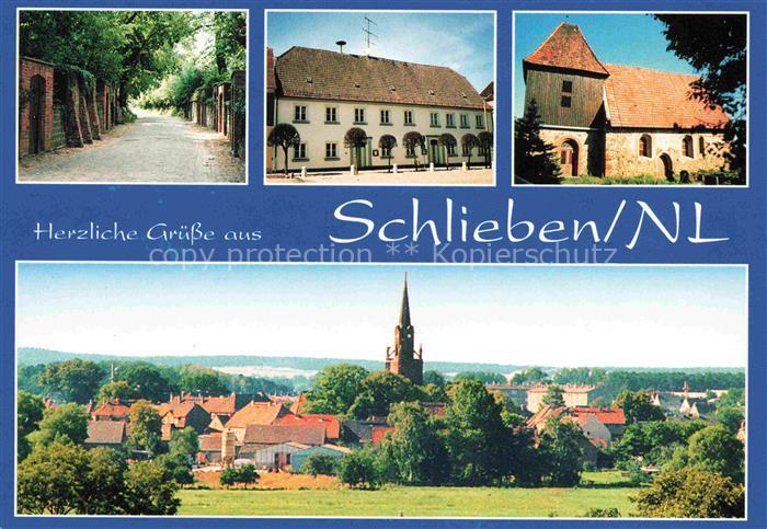 Schlieben Kellerstrasse Rathaus Kirche Krassig Ortsansicht mit Kirche