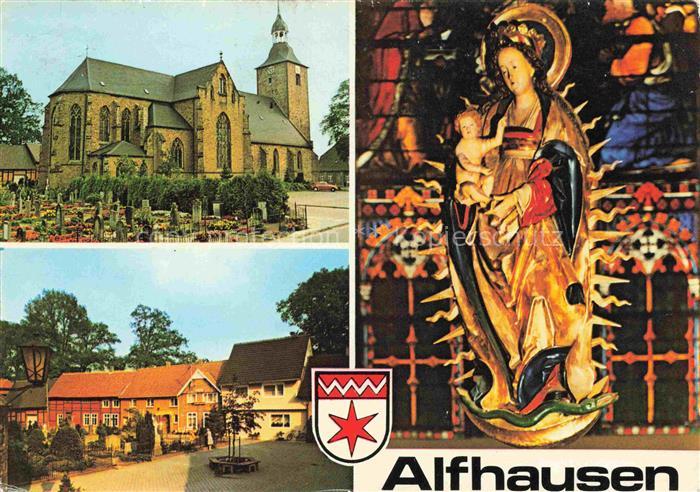 Alfhausen Kirche Friedhof Heiligenfigur Teilansicht