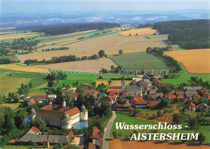 Aistersheim Panorama mit Wasserschloss 16. Jhdt. Spaetrenaissance