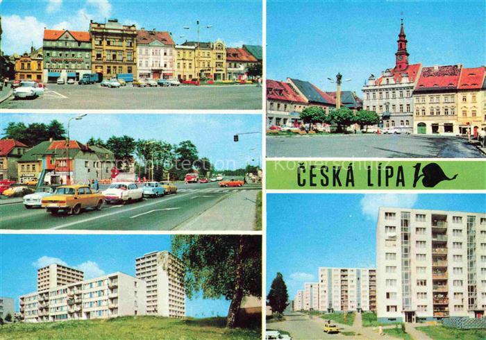 Ceska Lipa Boehmisch Leipa CZ Teilansichten Stadtzentrum Hochhaeuser Wohnsiedlun