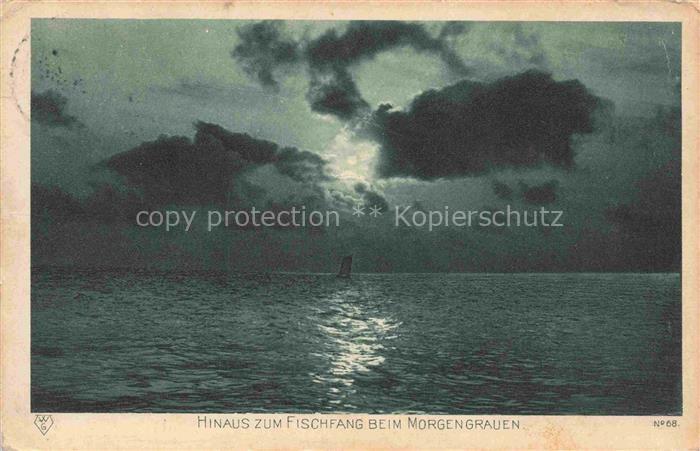 MISDROY Ostseebad Miedzyzdroje PL Hinaus zum Fischfang beim Morgengrauen