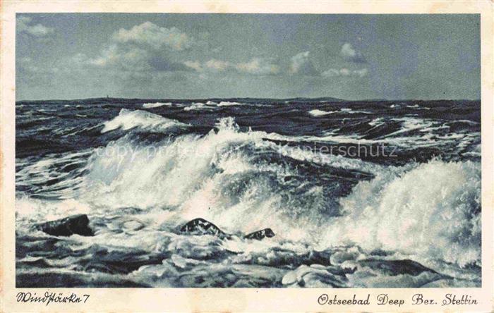 DEEP  Greiffenberg Mrzezyno Ostseebad PL Brandung Stuermische See Windstaerke 7