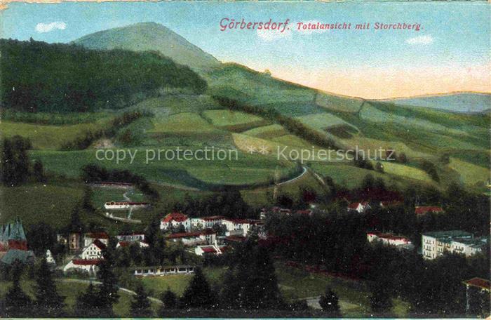 Goerbersdorf  Sokolowsko Schlesien PL Totalansicht mit Storchberg