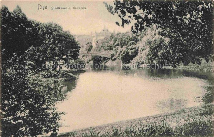 RIGA Latvia Stadtkanal und Gaswerke