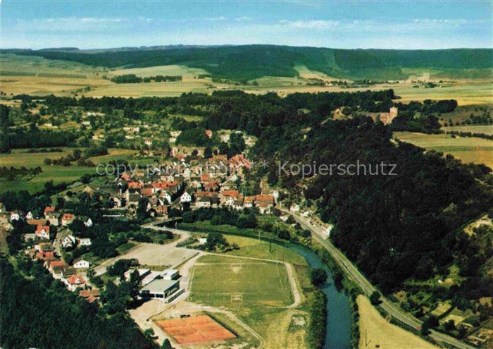 Helmarshausen Panorama 1000jaehrige Stadt im Diemeltal Reinhardswald