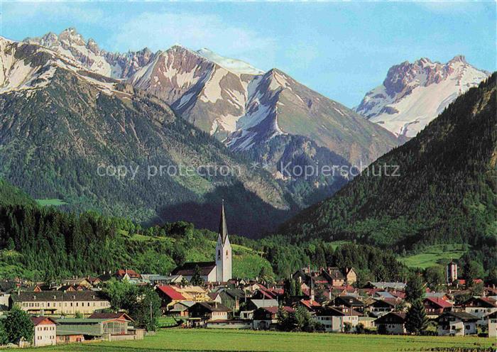 OBERSTDORF Bayern Panorama Blick gegen Grossen Krottenkopf Fuerschiesser und Kra