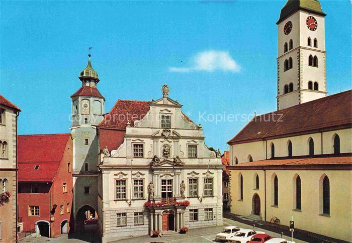 Wangen Allgaeu Bayern Rathaus und St. Marienkirche