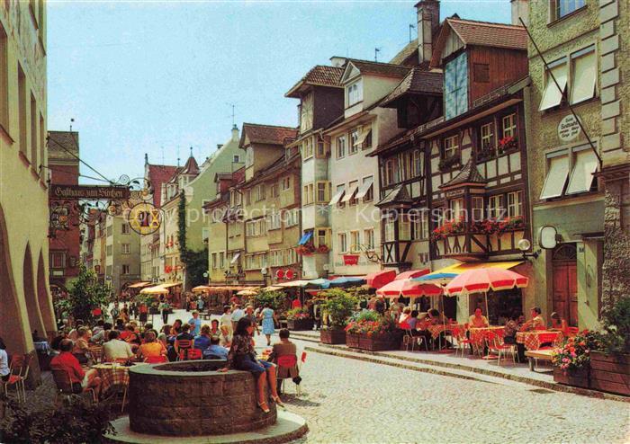 LINDAU  Bodensee Hauptstrasse Strassencafés Altstadt Fachwerkhaus