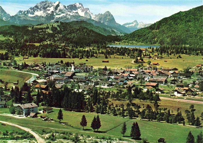 Kruen Garmisch-Partenkirchen Panorama Alpen Blick zum Barmsee und Zugspitze Wett