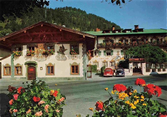 Wallgau Garmisch-Partenkirchen Bayern Hotel Gasthof Post Fassadenmalerei Huber K