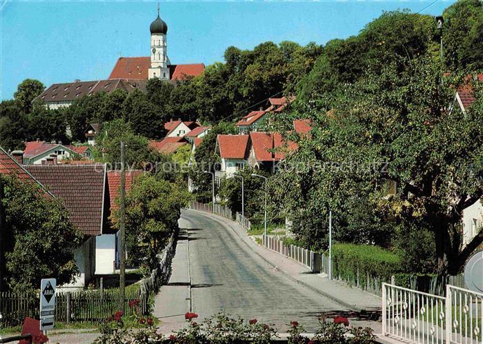 Marktoberdorf Hohenwartstrasse Blick zur Kirche