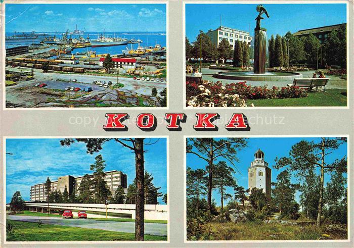 Kotka Suomi Hafen Brunnen Hotel Turm