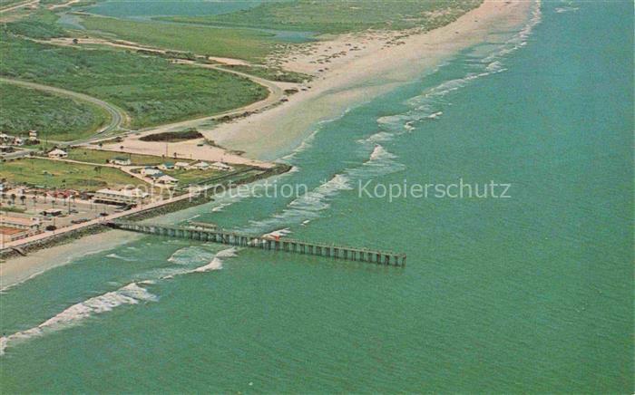 St Augustine Florida USA Aerial view of beach and pier looking north