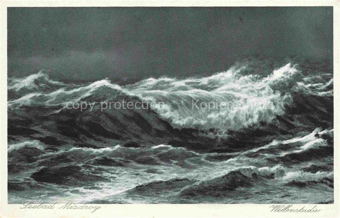 MISDROY Ostseebad Miedzyzdroje PL Wellenstudie Stuermische See