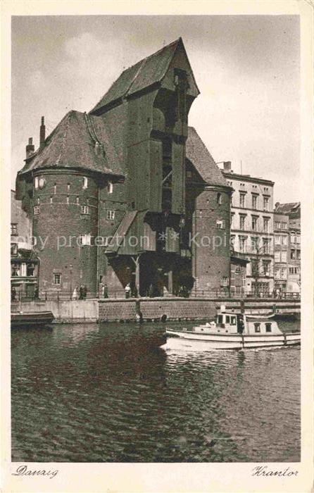 Danzig GDANSK PL Krantor Kupfertiefdruck