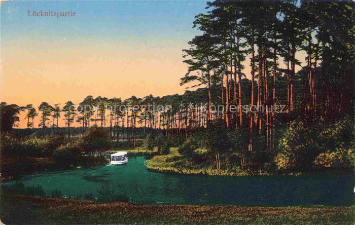 Loecknitz Fluss Mark Spreewald Partie an der Loecknitz Fahrgastschiff