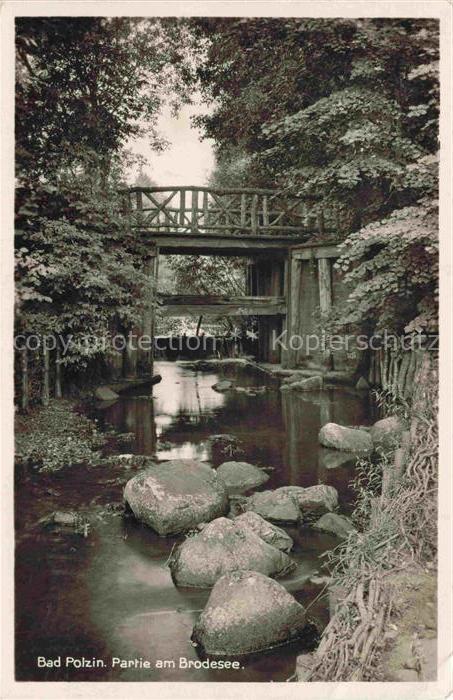 Bad Polzin Polczyn-Zdroj PL Partie am Brodesee Holzbruecke
