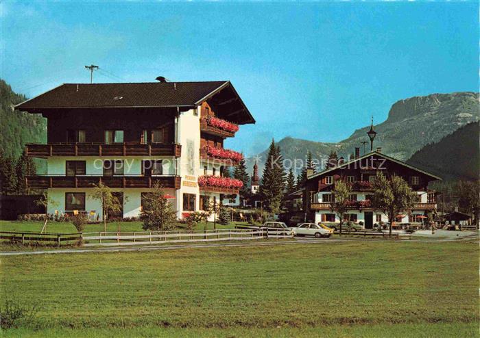 St Ulrich Pillersee Tirol AT Sommerfrische Blick gegen Steinplatte Pension Huber